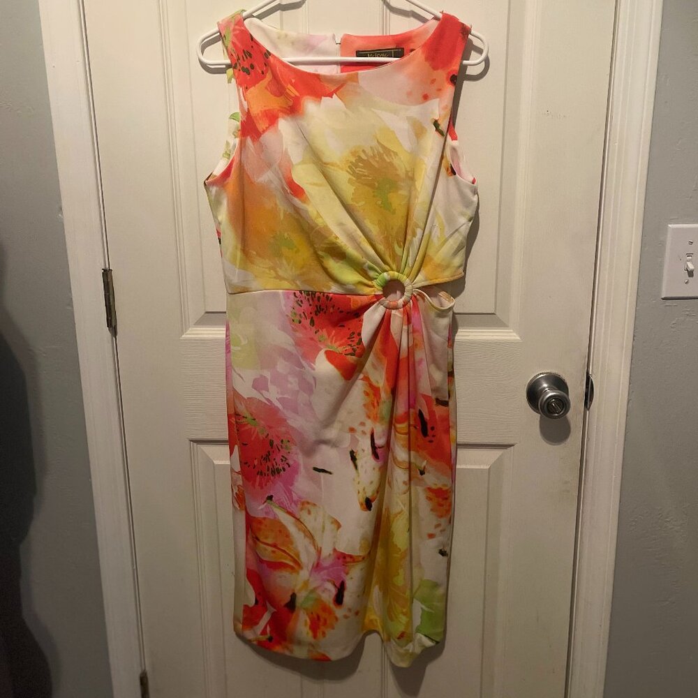 Melonie T Sleeveless Side O Ring Cutout Midi Dress